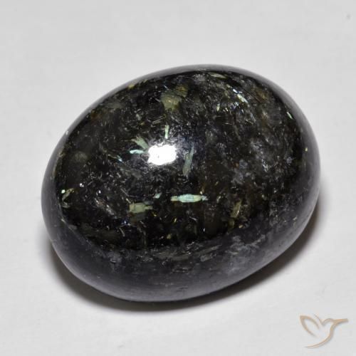 Nuummite Preto com brilho azul Natural 22.36ct, oval, Opaco