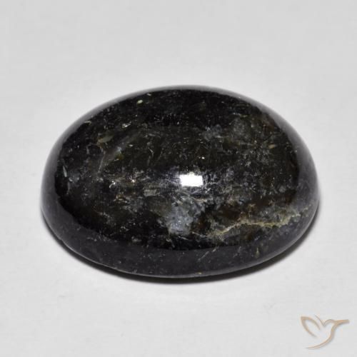 Nuummite Preto com brilho azul Natural 22.36ct, oval, Opaco