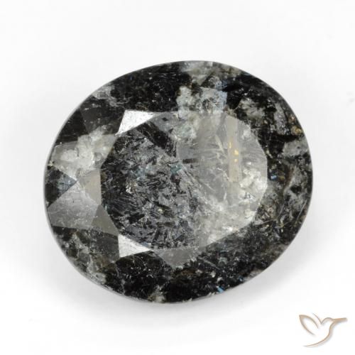 Nuummite Preto com brilho azul Natural 15.51ct, oval, Opaco