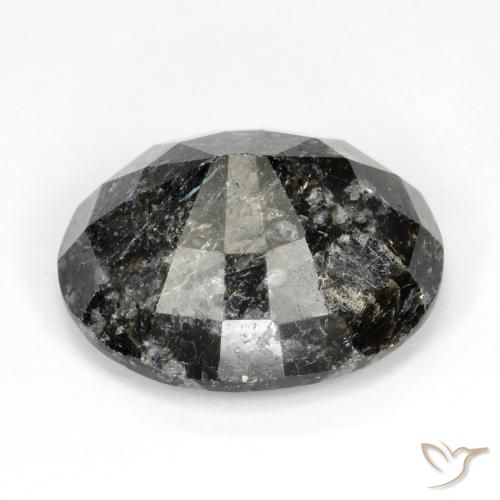 Nuummite Preto com brilho azul Natural 15.51ct, oval, Opaco