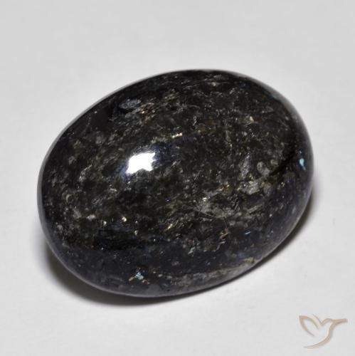 Nuummite Preto com brilho azul Natural 19.33ct, oval, Opaco
