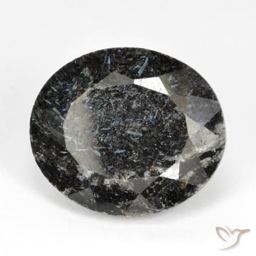 Nuummite Preto com brilho azul Natural 16.58ct, oval, Opaco
