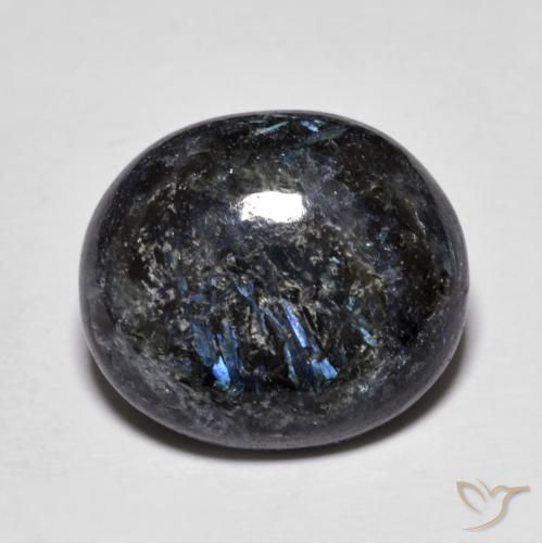 Nuummite Preto com brilho azul Natural 10.98ct, oval, Opaco