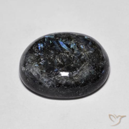 Nuummite Preto com brilho azul Natural 10.98ct, oval, Opaco