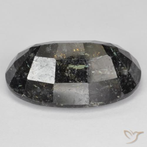 Nuummite Preto com brilho azul Natural 24.90ct, oval, Opaco