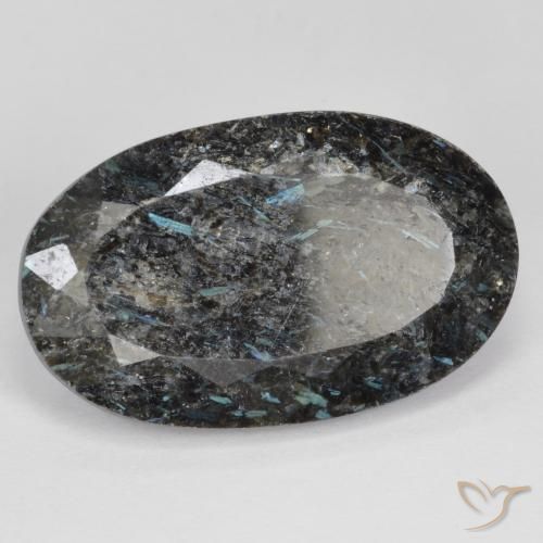 Nuummite Preto com brilho azul Natural 18.82ct, oval, Opaco