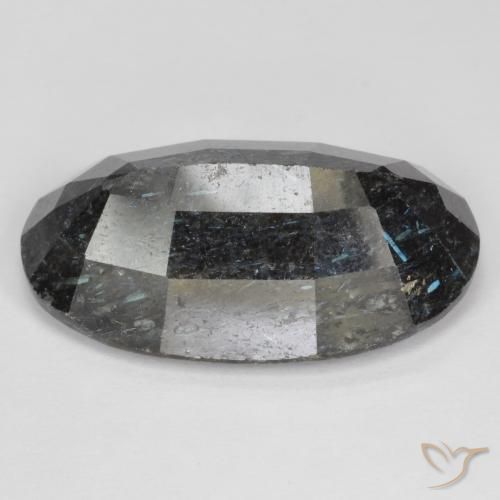 Nuummite Preto com brilho azul Natural 18.82ct, oval, Opaco