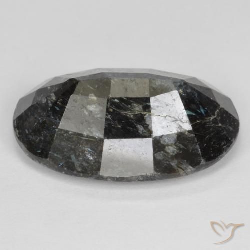 Nuummite Preto com brilho azul Natural 14.70ct, oval, Opaco