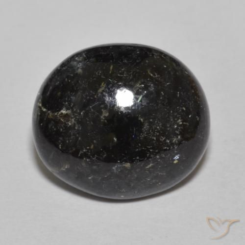 8.46ct Natural Preto com brilho azul Nuummite, oval, Opaco