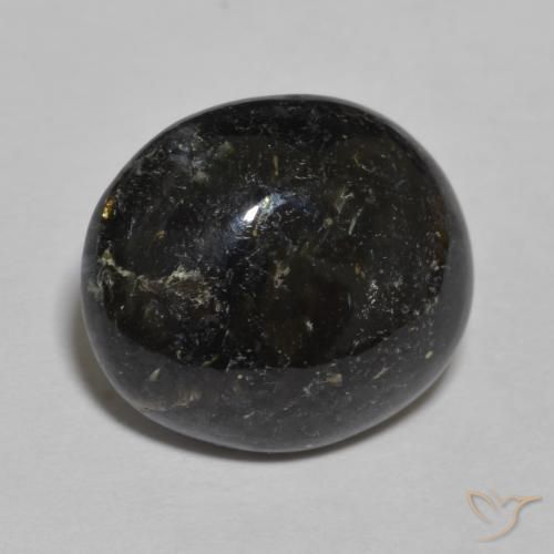 Nuummite Preto com brilho azul Natural 8.46ct, oval, Opaco
