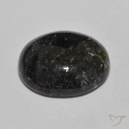 Nuummite Preto com brilho azul Natural 8.46ct, oval, Opaco