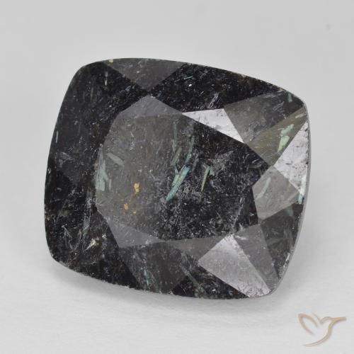 Nuummite Preto com brilho azul Natural 11.41ct, Almofada, Opaco