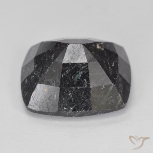 Nuummite Preto com brilho azul Natural 11.41ct, Almofada, Opaco