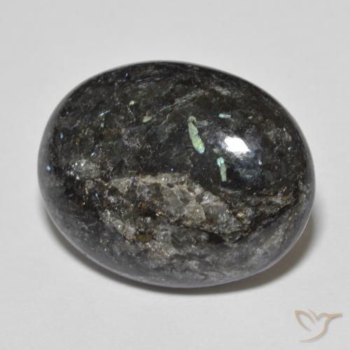 13.73ct Natural Preto com brilho azul Nuummite, oval, Opaco