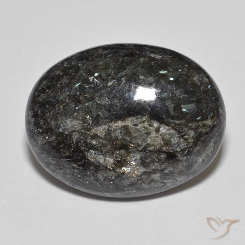 Nuummite Preto com brilho azul Natural 13.73ct, oval, Opaco