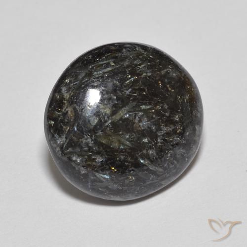 Nuummite Preto com brilho azul Natural 6.17ct, oval, Opaco