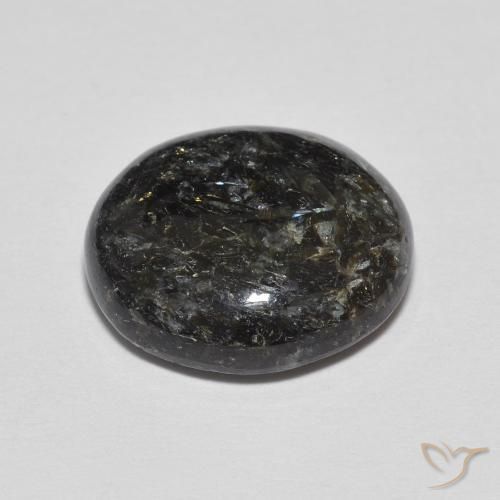 Nuummite Preto com brilho azul Natural 6.17ct, oval, Opaco