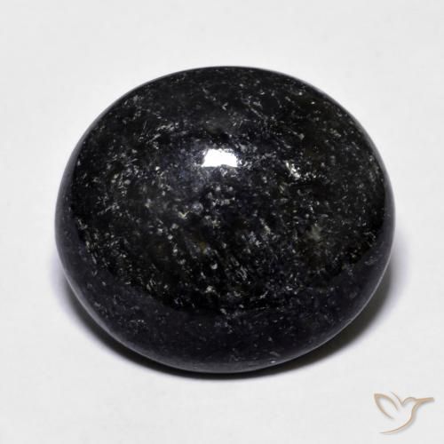 14.23ct Natural Preto com brilho azul Nuummite, oval, Opaco