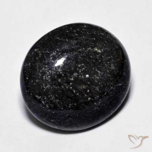 Nuummite Preto com brilho azul Natural 14.23ct, oval, Opaco