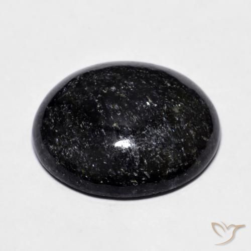 Nuummite Preto com brilho azul Natural 14.23ct, oval, Opaco