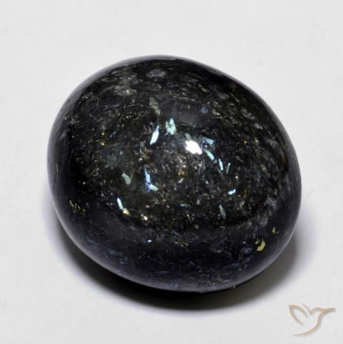 Nuummite Preto com brilho azul Natural 21.70ct, oval, Opaco