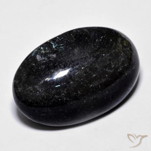 Nuummite Preto com brilho azul Natural 23.73ct, oval, Opaco