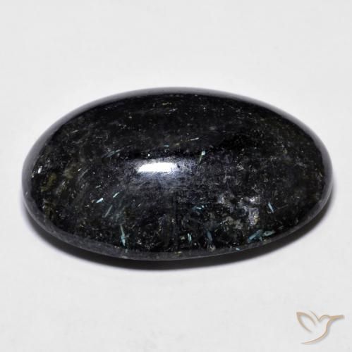 Nuummite Preto com brilho azul Natural 23.73ct, oval, Opaco