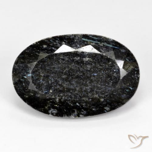 17.12ct Natural Preto com brilho azul Nuummite, oval, Opaco