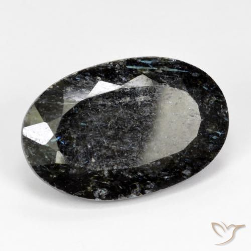 Nuummite Preto com brilho azul Natural 17.12ct, oval, Opaco