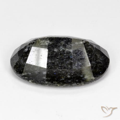 Nuummite Preto com brilho azul Natural 17.12ct, oval, Opaco