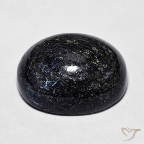 Nuummite Preto com brilho azul Natural 24.73ct, oval, Opaco
