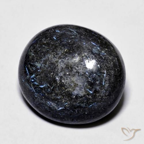 Nuummite Preto com brilho azul Natural 23.76ct, oval, Opaco