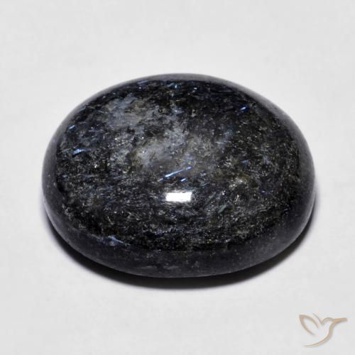Nuummite Preto com brilho azul Natural 23.76ct, oval, Opaco