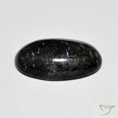 Nuummite Preto com brilho azul Natural 6.63ct, oval, Opaco