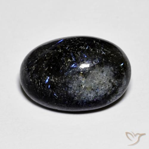11.12ct Natural Preto com brilho azul Nuummite, oval, Opaco