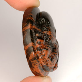 Obsidiana marrom natural 66,88ct, forma extravagante, opaco