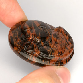 Obsidiana marrom natural 55,23ct, forma extravagante, opaco