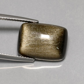 Obsidiana amarelo natural 7,58ct, almofada cortada, opaco