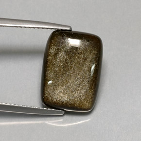 Obsidiana amarelo natural 6,45ct, almofada cortada, opaco