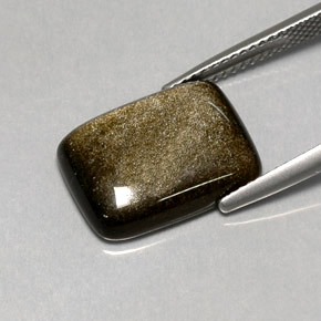 Obsidiana amarelo natural 6,45ct, almofada cortada, opaco