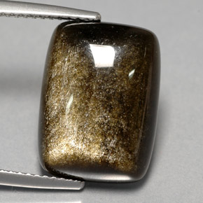 Obsidiana amarelo natural 7,76ct, almofada cortada, opaco