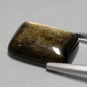 Obsidiana amarelo natural 7,76ct, almofada cortada, opaco