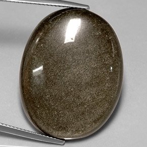 Obsidiana amarelo natural 30,57ct, corte oval, opaco