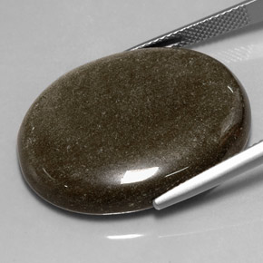 Obsidiana amarelo natural 30,57ct, corte oval, opaco
