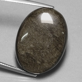 Obsidiana amarelo natural 27,12ct, corte oval, opaco