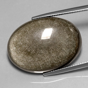 Obsidiana amarelo natural 25,94ct, corte oval, opaco