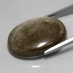 Obsidiana amarelo natural 25,94ct, corte oval, opaco