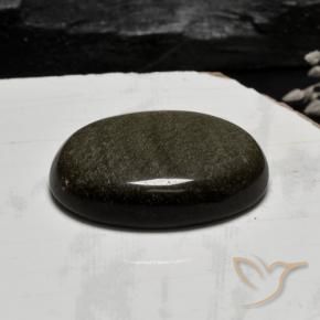 Obsidiana Marrom Escuro Claro Natural 26.78ct, oval, Opaco