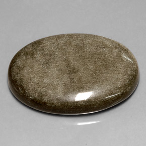 Obsidiana amarelo natural 24,59ct, corte oval, opaco