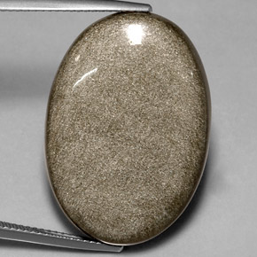 Obsidiana amarelo natural 24,59ct, corte oval, opaco